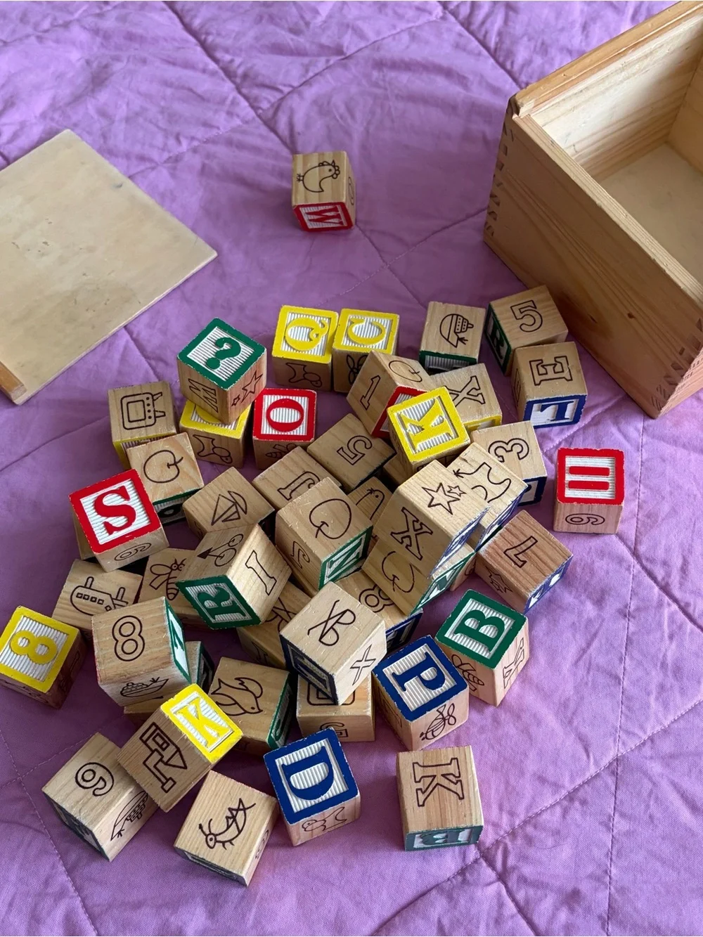 Vintage style Letter building blocks toy or baby nursery decoration